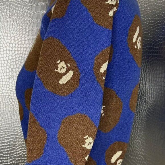 Bape Ape Head Blue Sweater Super Rare EU 120 Child Size Similar to 5T - Picture 2 of 6